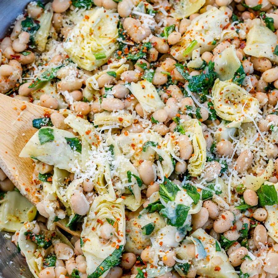 Artichoke and Spinach Beans
