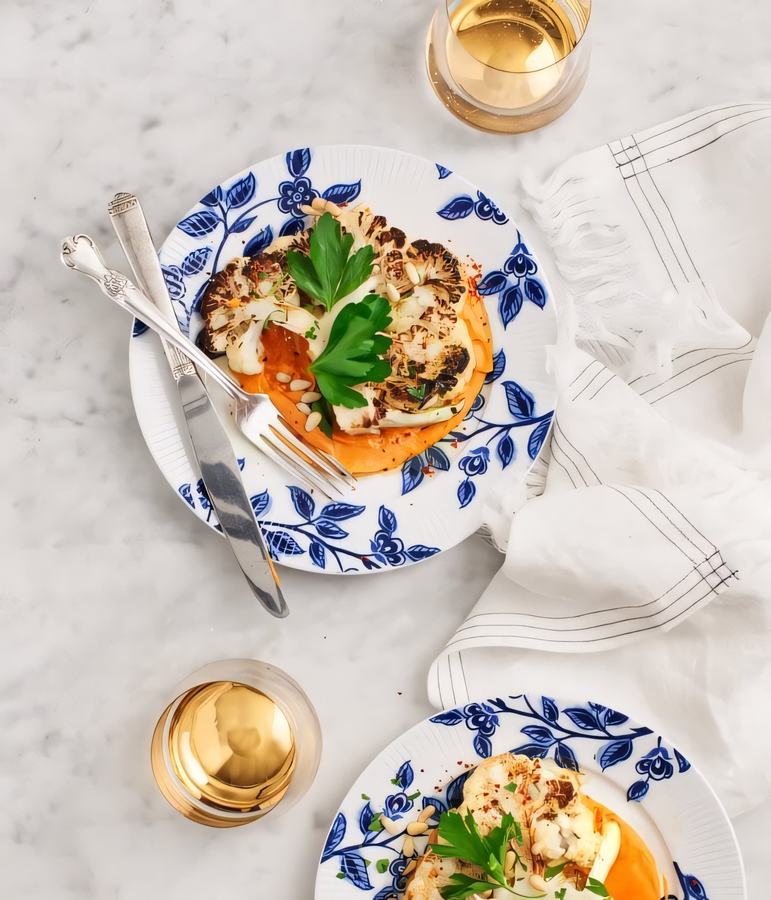 Cauliflower Steaks with Romesco Sauce